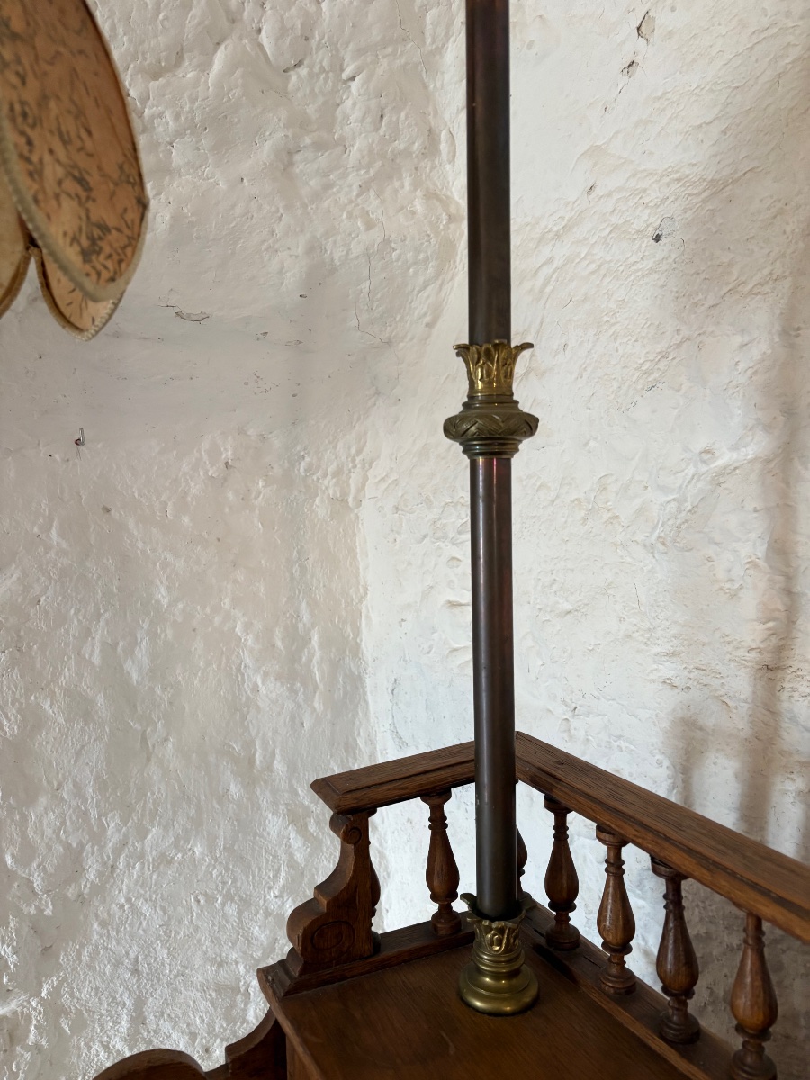 19th-century Antique Oak Store Counter-photo-3