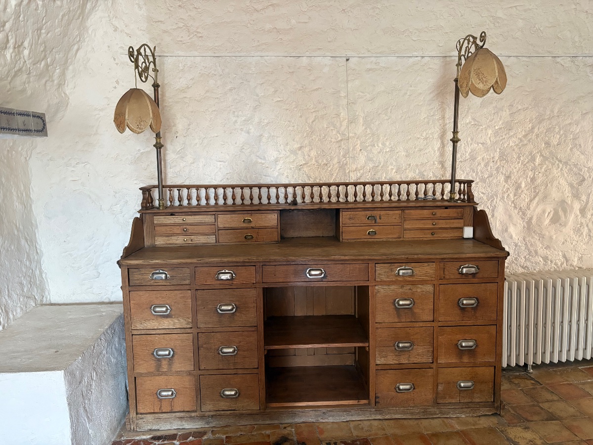 19th-century Antique Oak Store Counter