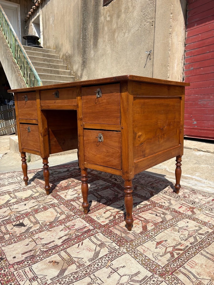 Antique Mazarin Desk In Cherry Wood, Louis XVI Style, 18th Century-photo-2