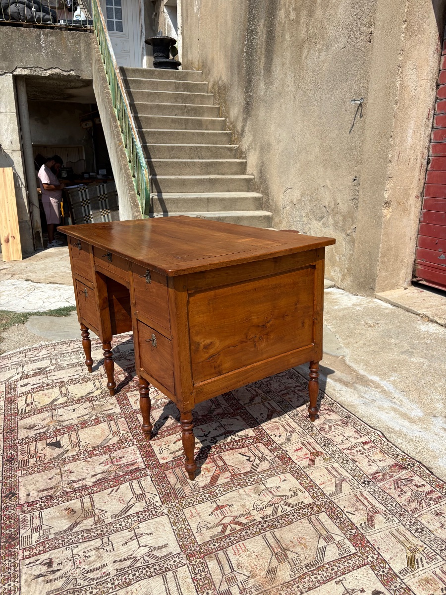 Antique Mazarin Desk In Cherry Wood, Louis XVI Style, 18th Century-photo-5
