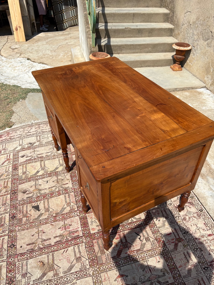 Antique Mazarin Desk In Cherry Wood, Louis XVI Style, 18th Century-photo-8