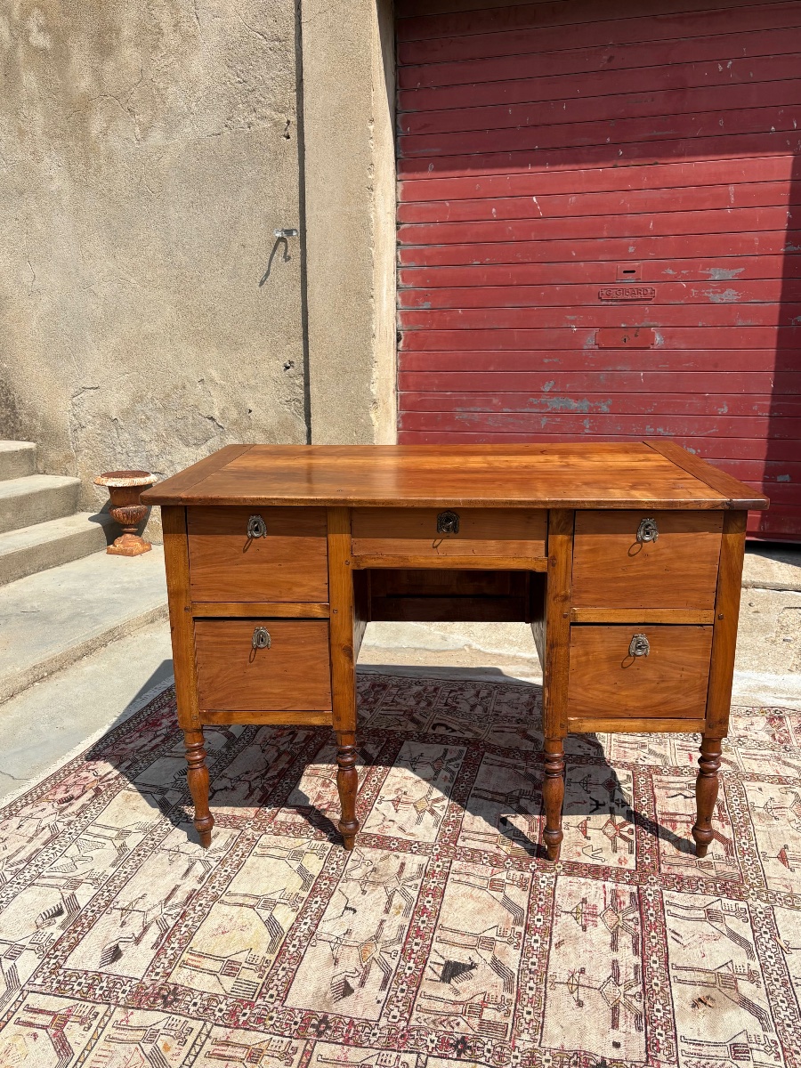 Antique Mazarin Desk In Cherry Wood, Louis XVI Style, 18th Century