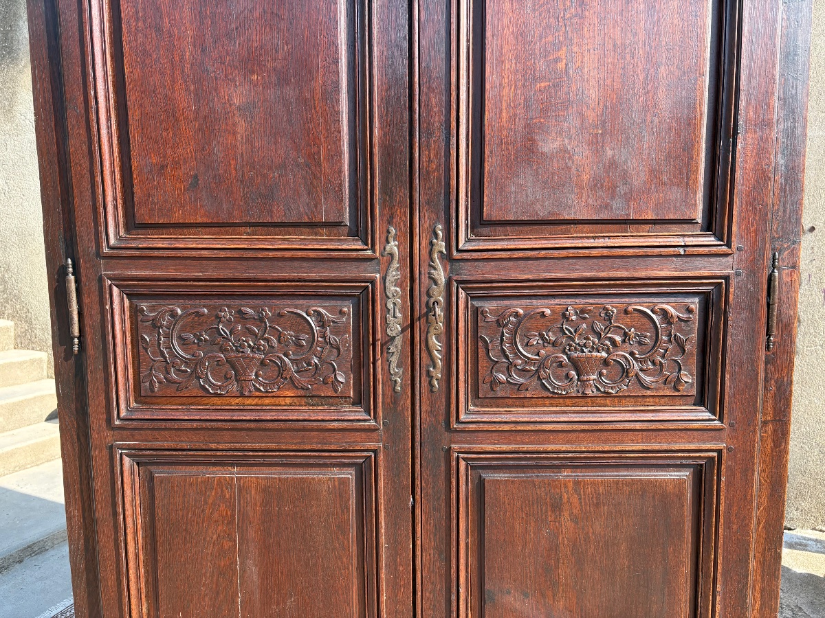 Armoire, régence en chêne d’époque XVIIIe siècle-photo-6