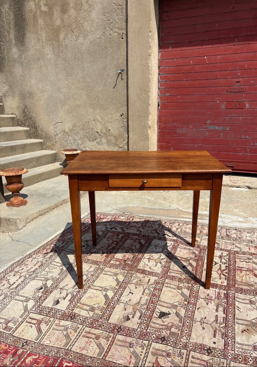 Antique Walnut Table, Either A Coffee Table Or A Desk, Directoire Style, 18th Century-photo-3