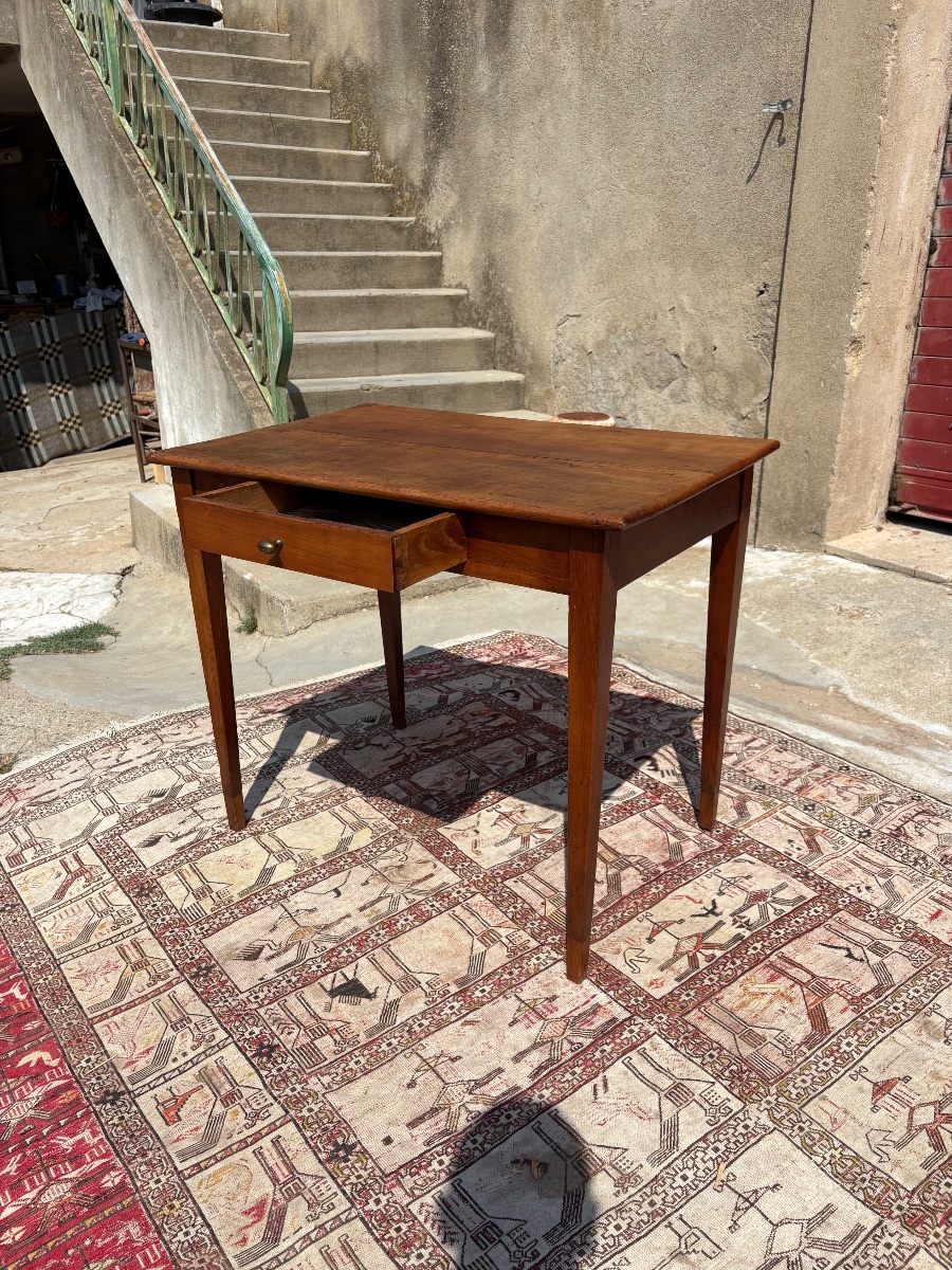 Antique Walnut Table, Either A Coffee Table Or A Desk, Directoire Style, 18th Century-photo-4