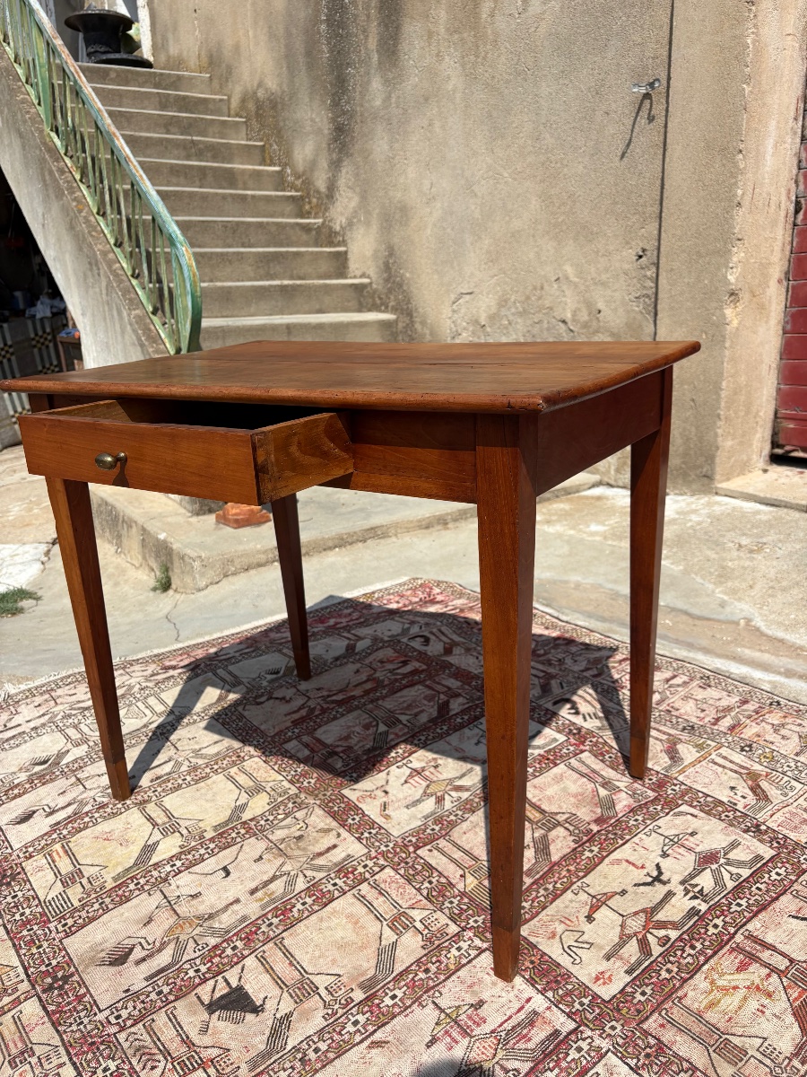 Antique Walnut Table, Either A Coffee Table Or A Desk, Directoire Style, 18th Century-photo-1