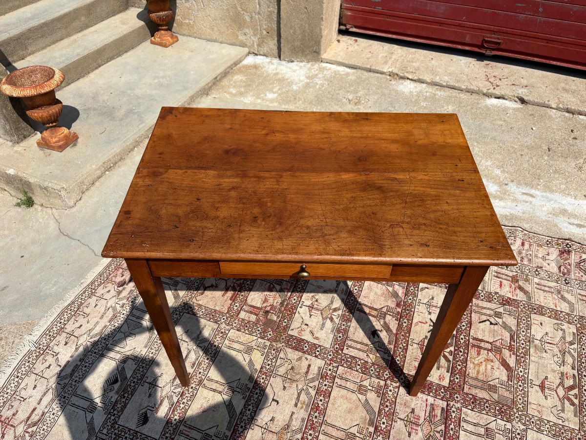 Antique Walnut Table, Either A Coffee Table Or A Desk, Directoire Style, 18th Century-photo-3