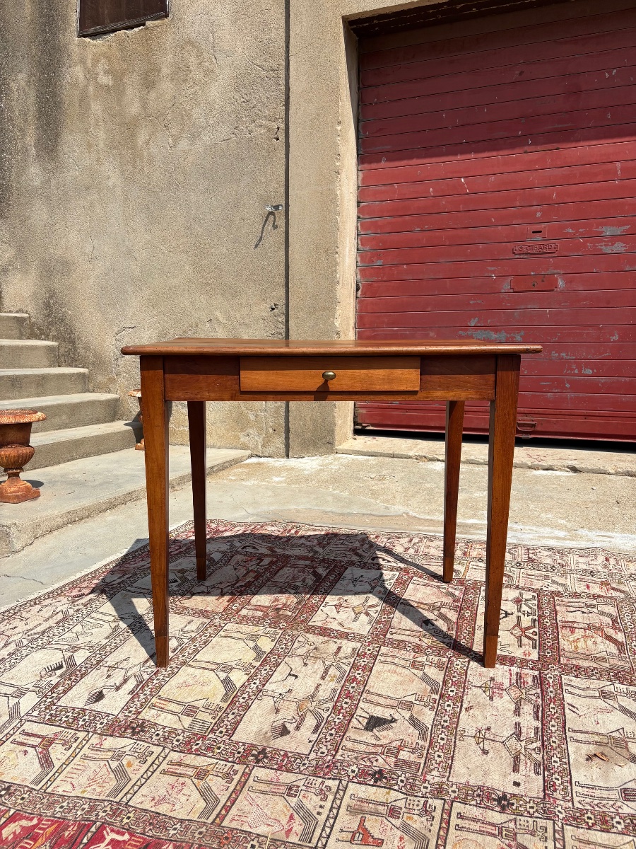 Antique Walnut Table, Either A Coffee Table Or A Desk, Directoire Style, 18th Century-photo-4