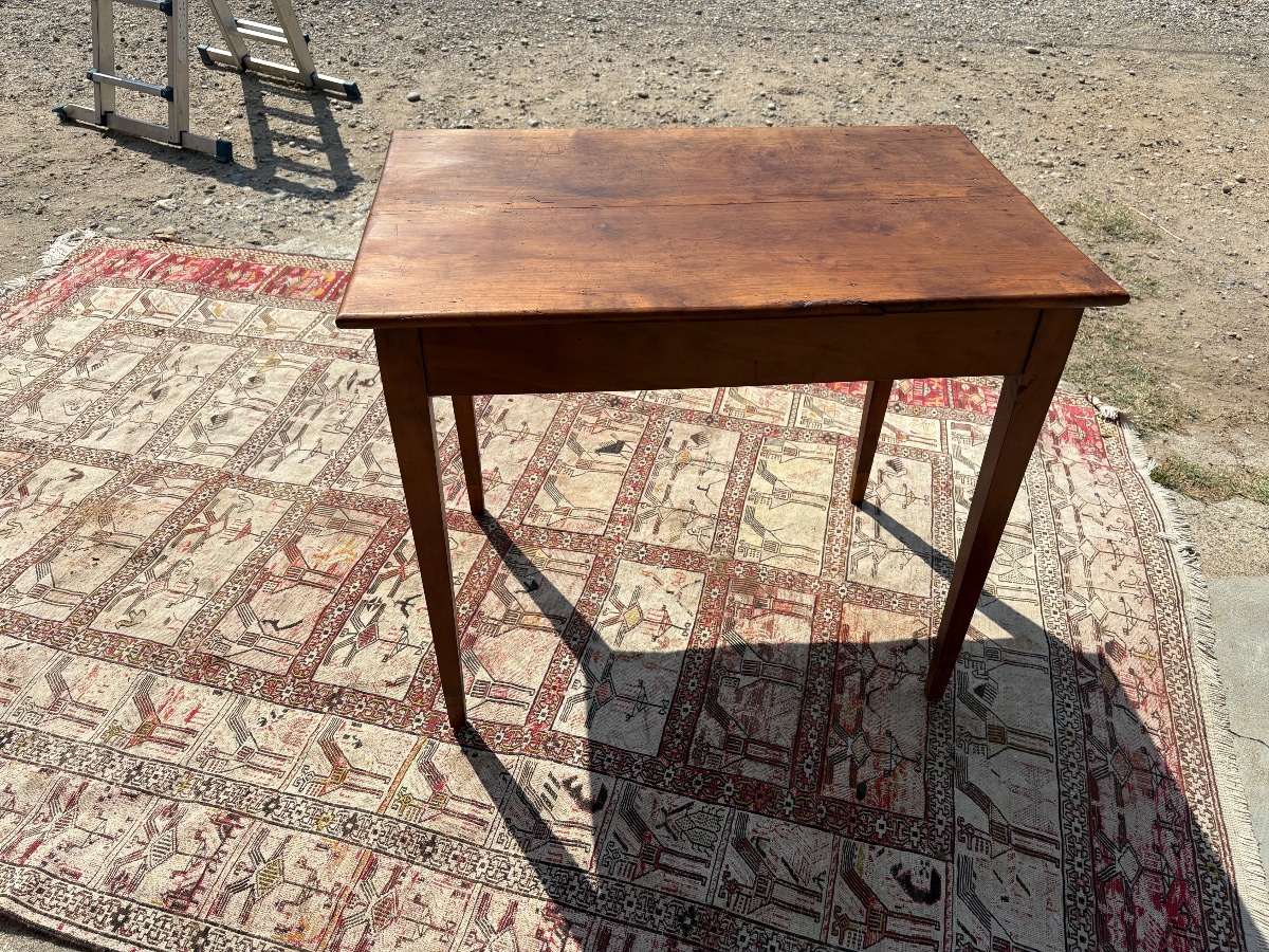 Antique Walnut Table, Either A Coffee Table Or A Desk, Directoire Style, 18th Century-photo-5