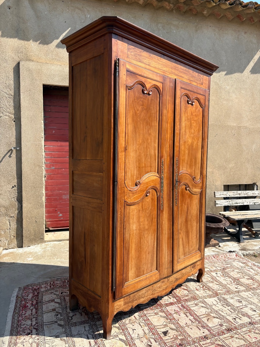 Armoire, Louis XV, en noyer d’époque XVIIIe siècle-photo-2