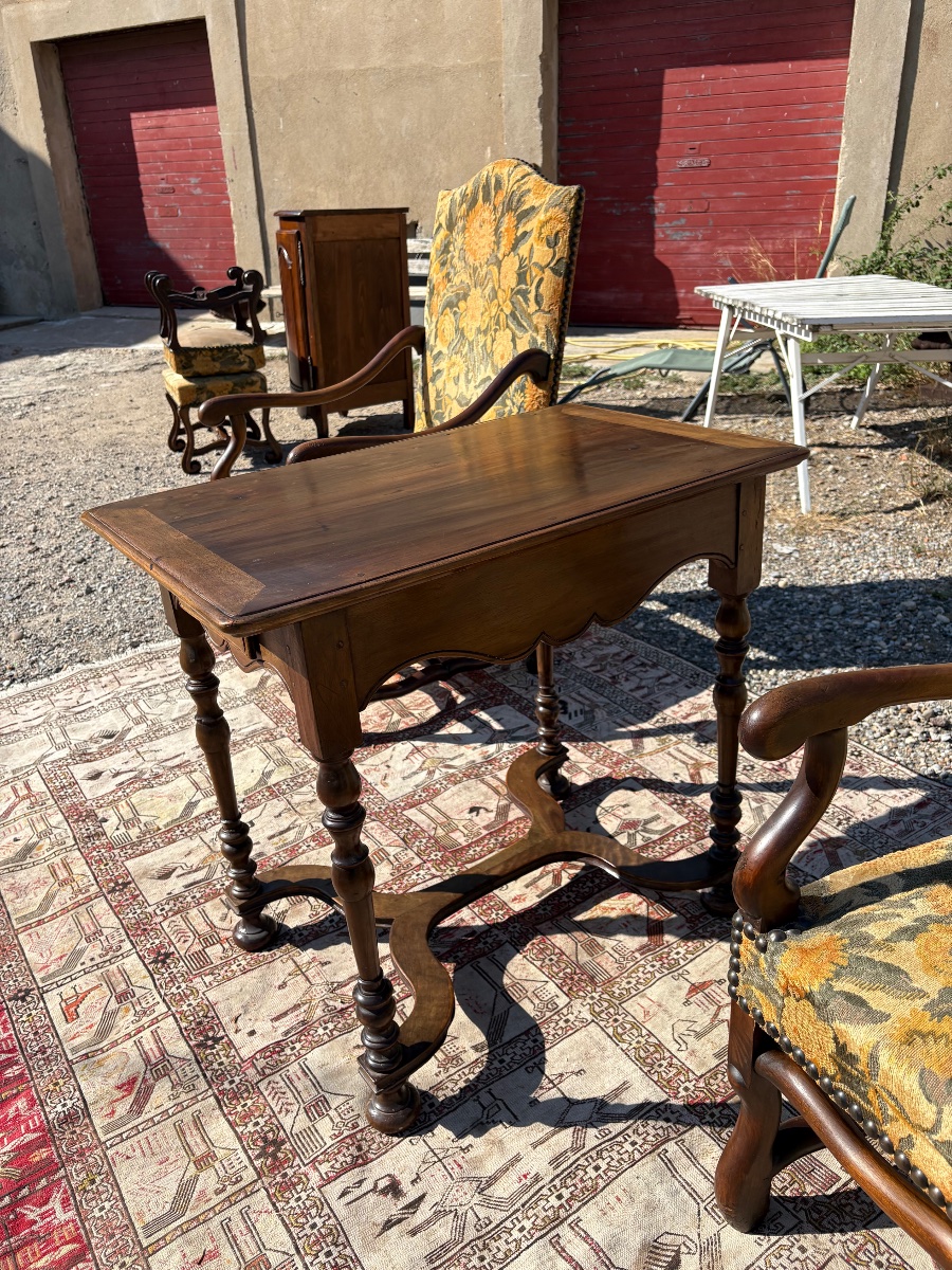Table, de milieu, Louis XIII, en noyer,circa 1900  -photo-4