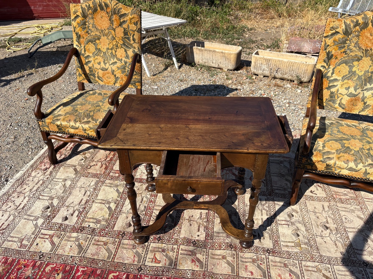 Table, de milieu, Louis XIII, en noyer,circa 1900  -photo-3