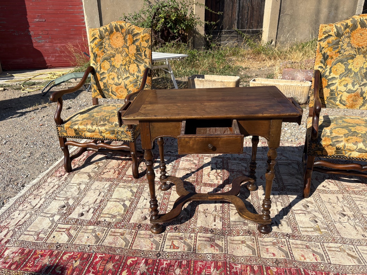 Table, de milieu, Louis XIII, en noyer,circa 1900  -photo-4