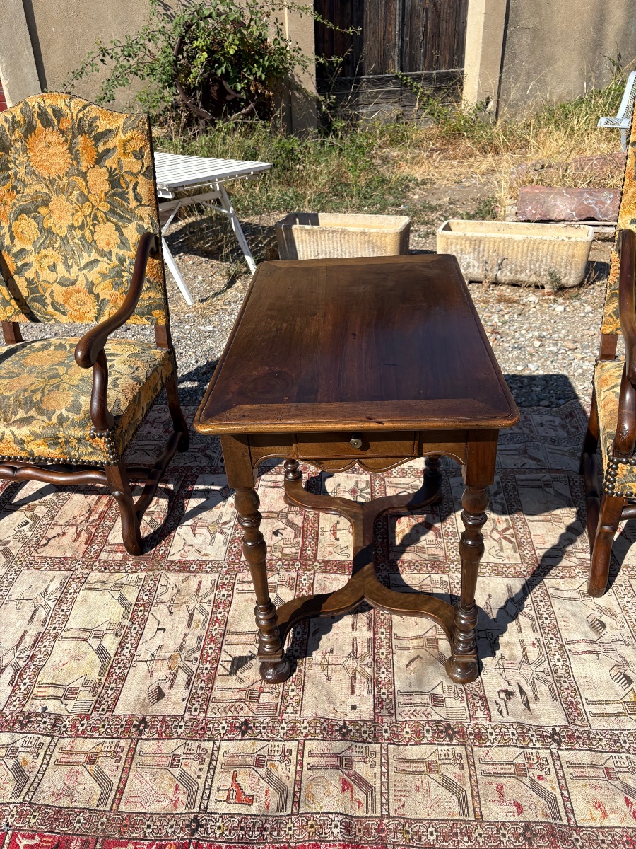 Table, de milieu, Louis XIII, en noyer,circa 1900  -photo-5