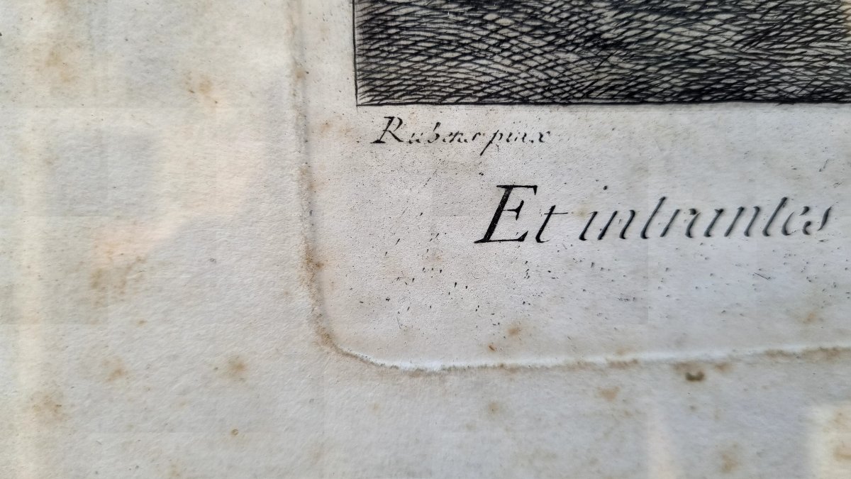 Gravure du XVIIIe siècle – L’Adoration des Mages d’après Pierre Paul Rubens-photo-2