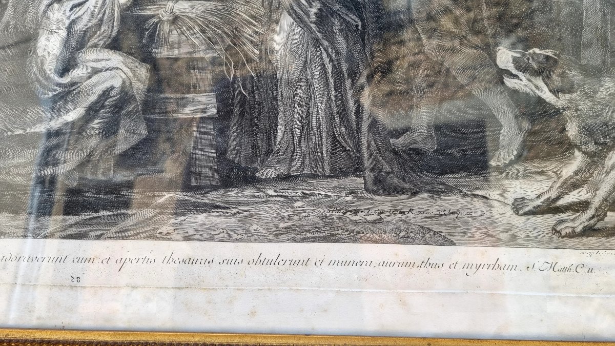 Gravure du XVIIIe siècle – L’Adoration des Mages d’après Pierre Paul Rubens-photo-4
