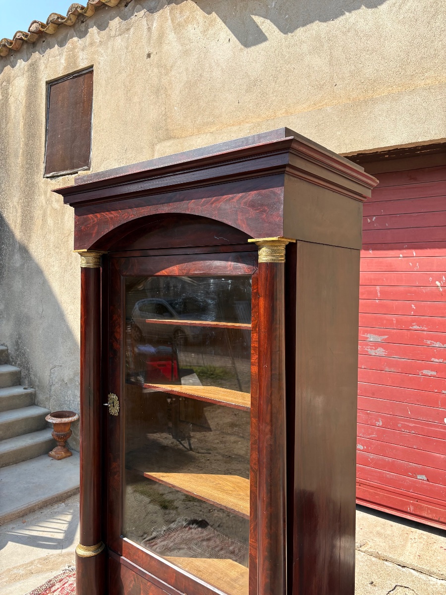 Bibliothèque, vitrine, empire en acajou époque XIXe siècle-photo-4