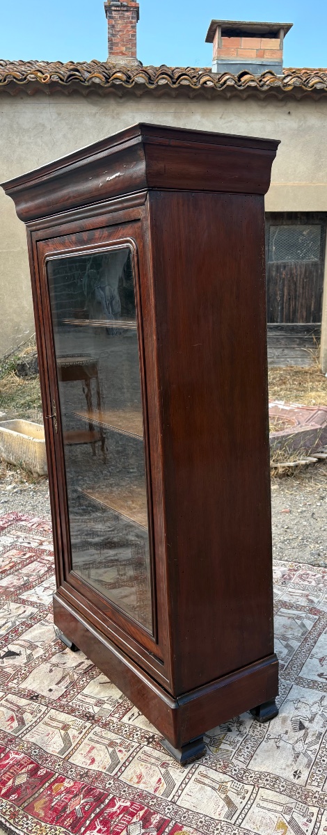 19th-century Mahogany Bookcase, Display Cabinet, And Dining Set-photo-4