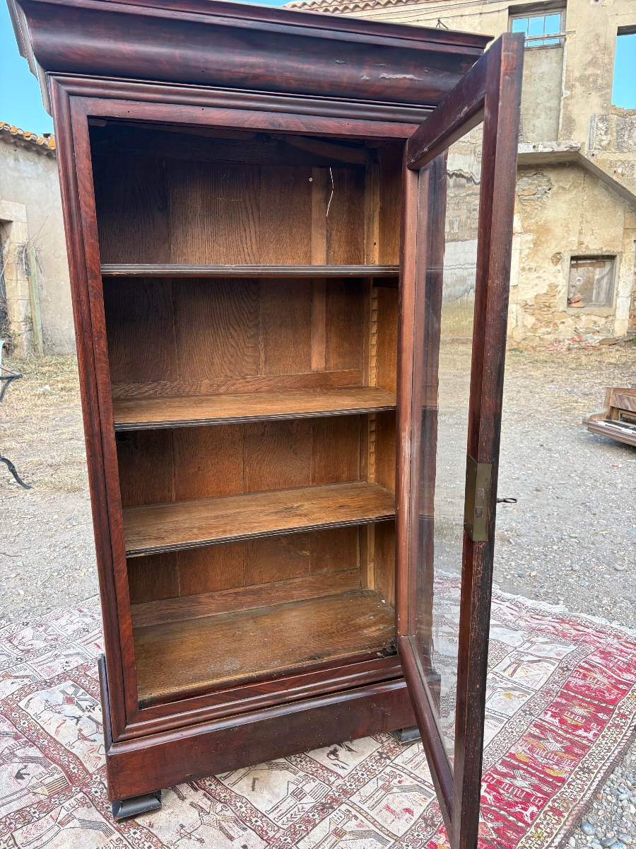 19th-century Mahogany Bookcase, Display Cabinet, And Dining Set-photo-5
