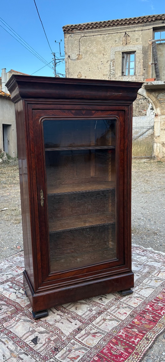 19th-century Mahogany Bookcase, Display Cabinet, And Dining Set-photo-6