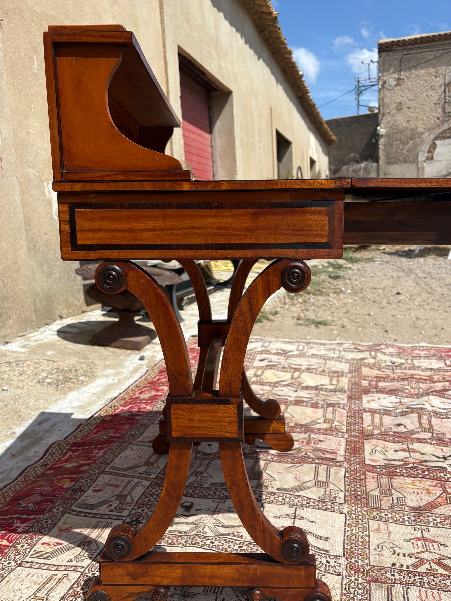 Stepped Desk, Restored In Mahogany, Light-colored, 19th-century-photo-2