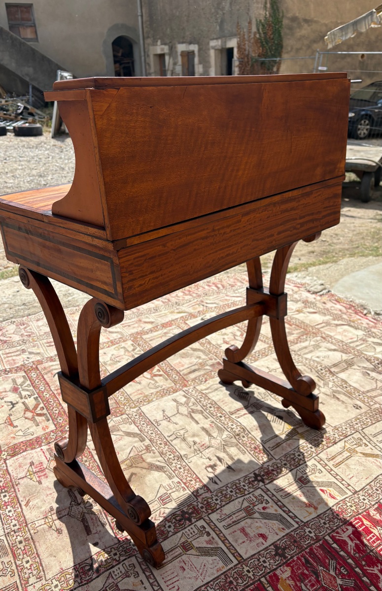 Stepped Desk, Restored In Mahogany, Light-colored, 19th-century-photo-3