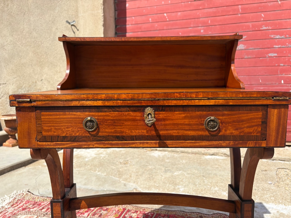 Stepped Desk, Restored In Mahogany, Light-colored, 19th-century-photo-1