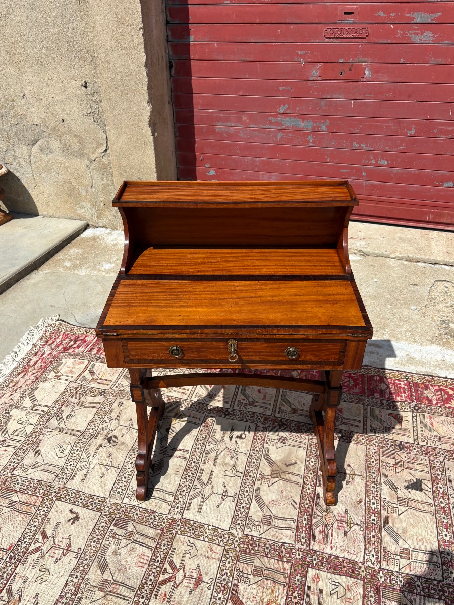 Stepped Desk, Restored In Mahogany, Light-colored, 19th-century-photo-3