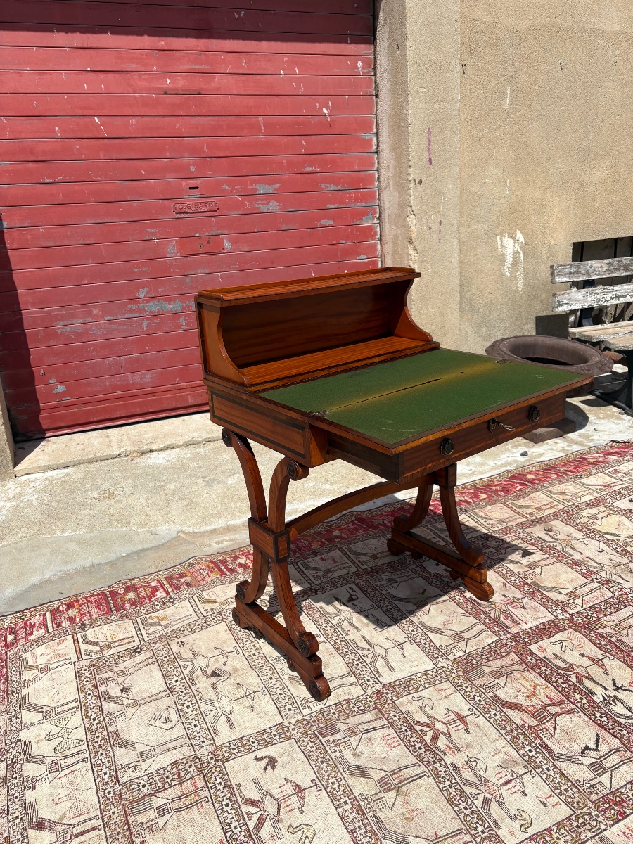 Stepped Desk, Restored In Mahogany, Light-colored, 19th-century-photo-5