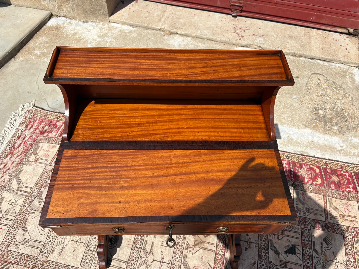 Stepped Desk, Restored In Mahogany, Light-colored, 19th-century-photo-7