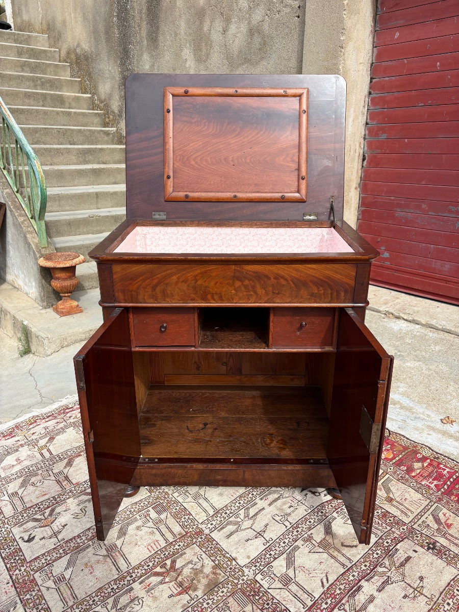 Antique Mahogany Vanity Cabinet, 19th-century Restoration-photo-3