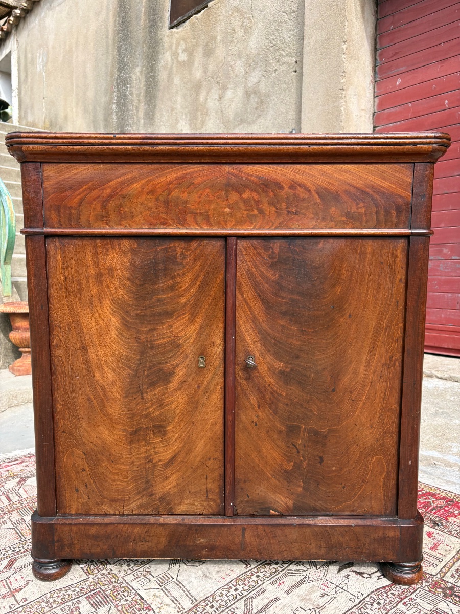 Antique Mahogany Vanity Cabinet, 19th-century Restoration-photo-1