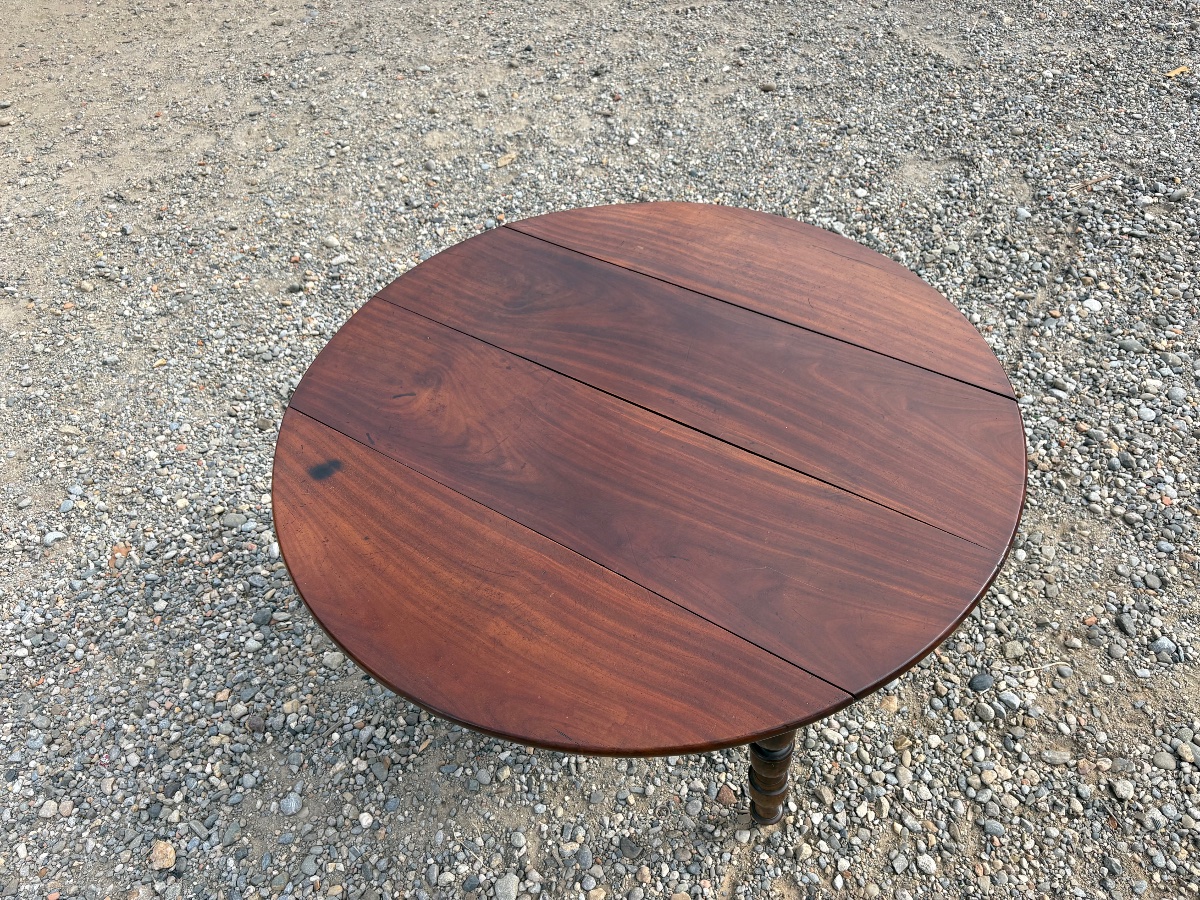 Dining Table, 18th-century Mahogany Directoire Style-photo-2