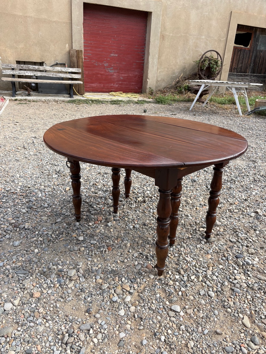 Dining Table, 18th-century Mahogany Directoire Style-photo-4