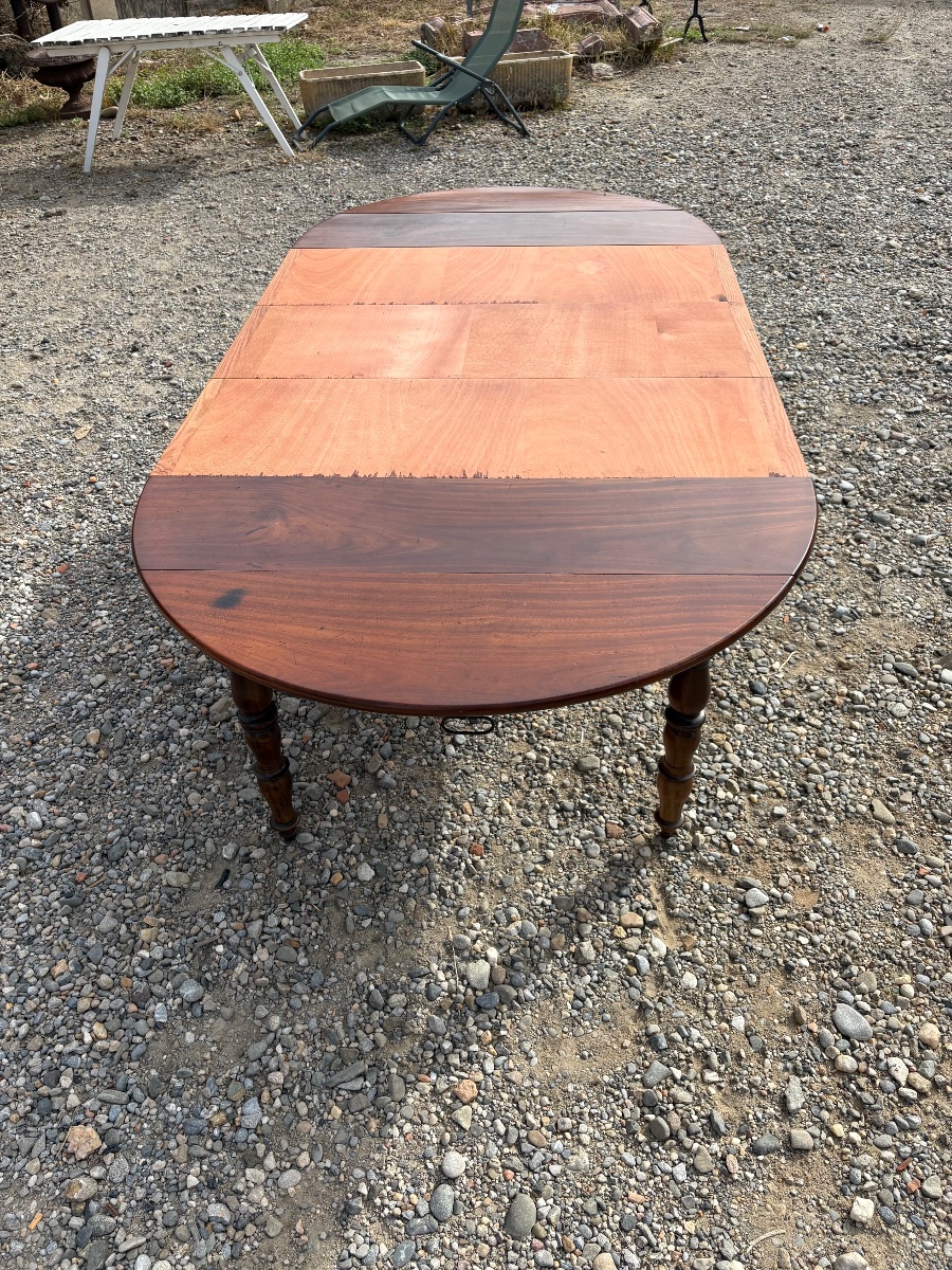 Dining Table, 18th-century Mahogany Directoire Style-photo-1