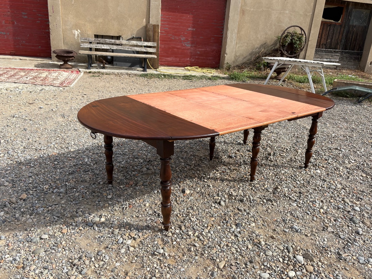 Dining Table, 18th-century Mahogany Directoire Style-photo-3