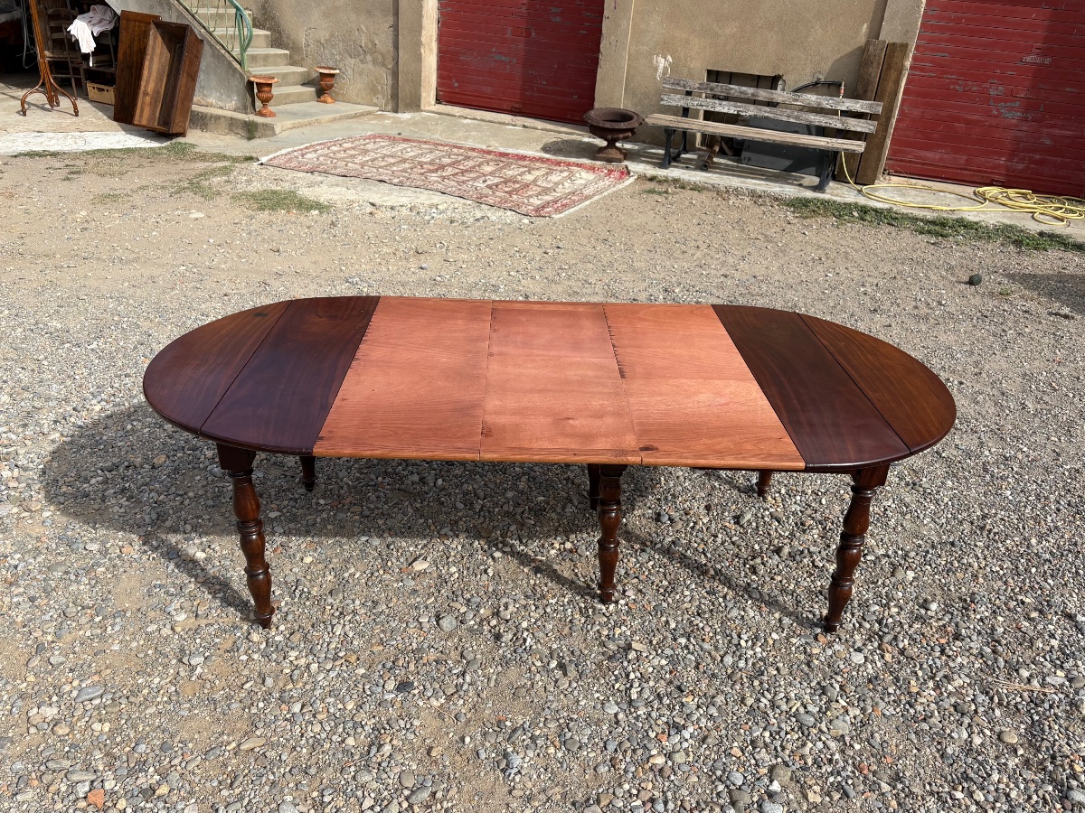 Dining Table, 18th-century Mahogany Directoire Style-photo-4