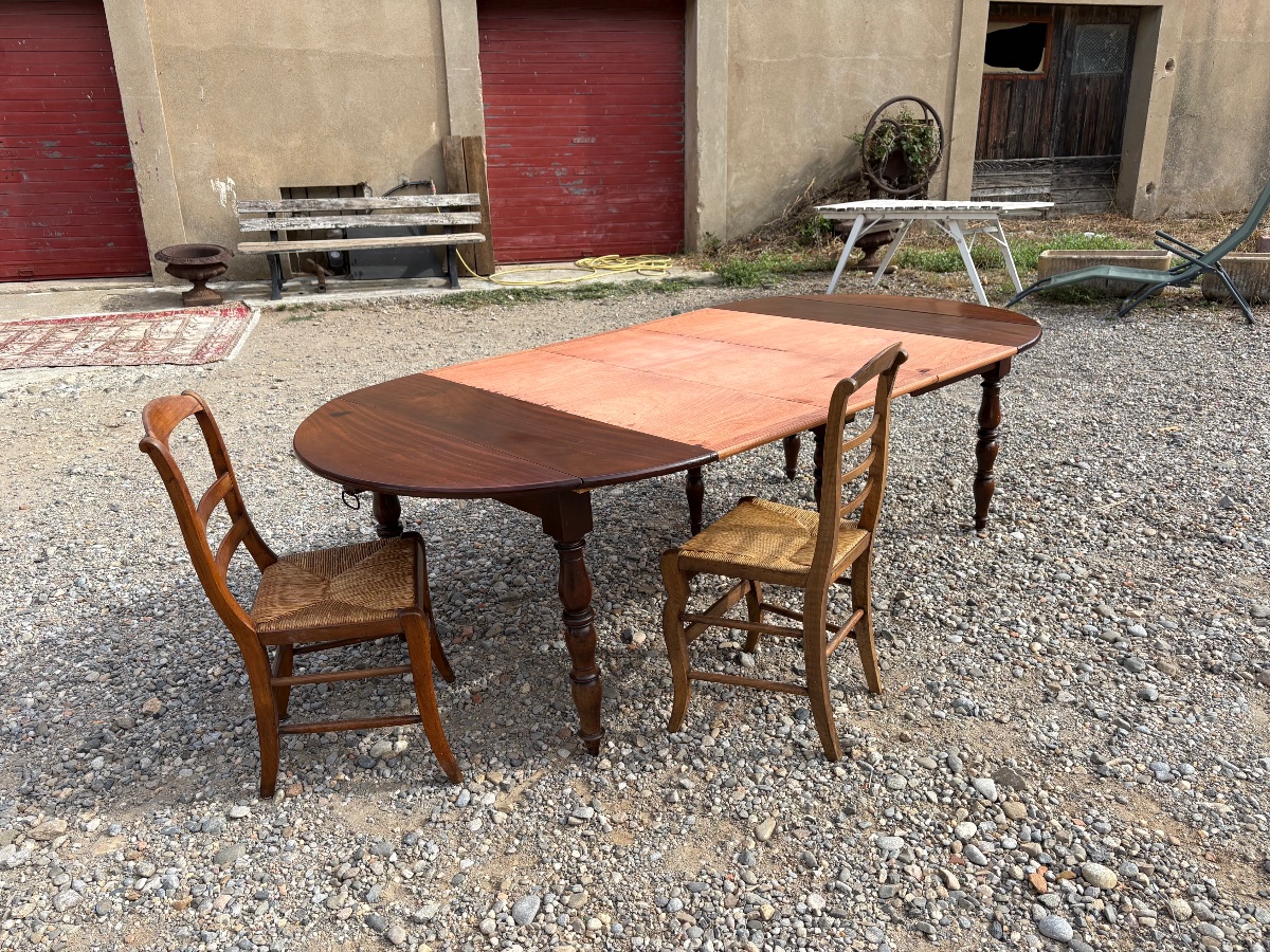 Dining Table, 18th-century Mahogany Directoire Style-photo-5