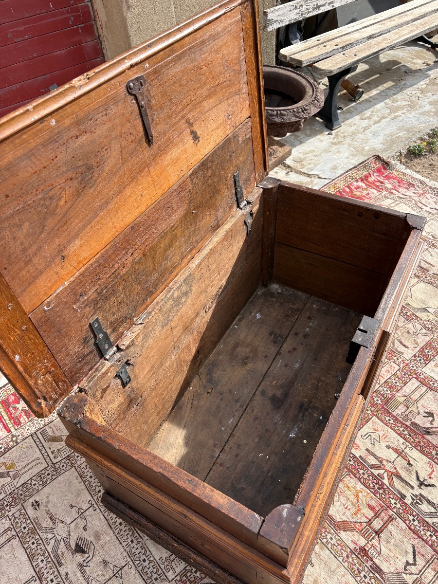 Louis XIII Chest, Made Of Walnut, Dating From The 17th Century-photo-1
