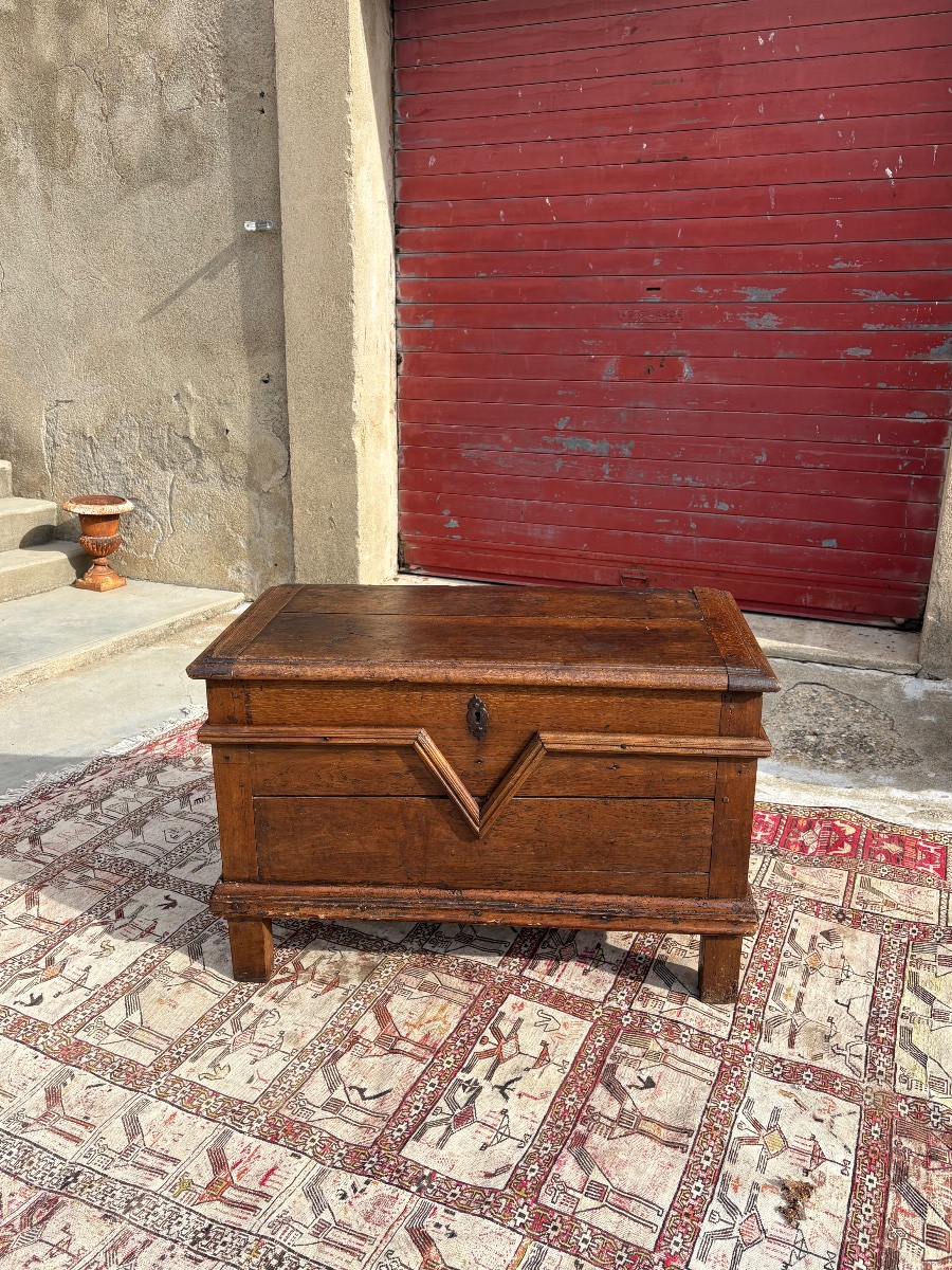 Louis XIII Chest, Made Of Walnut, Dating From The 17th Century-photo-4