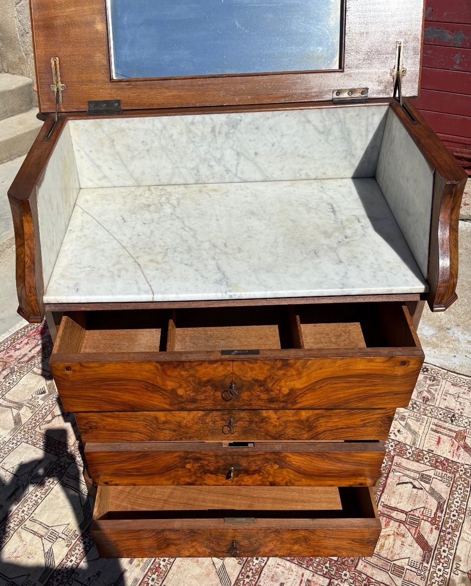 Restored 19th-century Walnut-style Dressing Table-photo-2