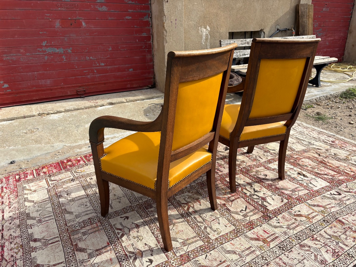 Paire de fauteuils empire en acajou époque XIXe siècle-photo-1