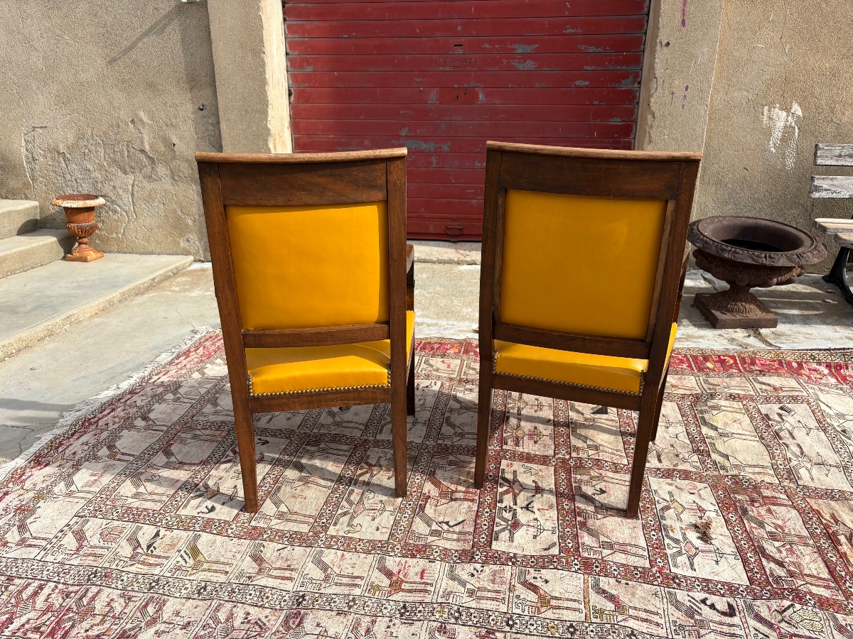 Paire de fauteuils empire en acajou époque XIXe siècle-photo-2