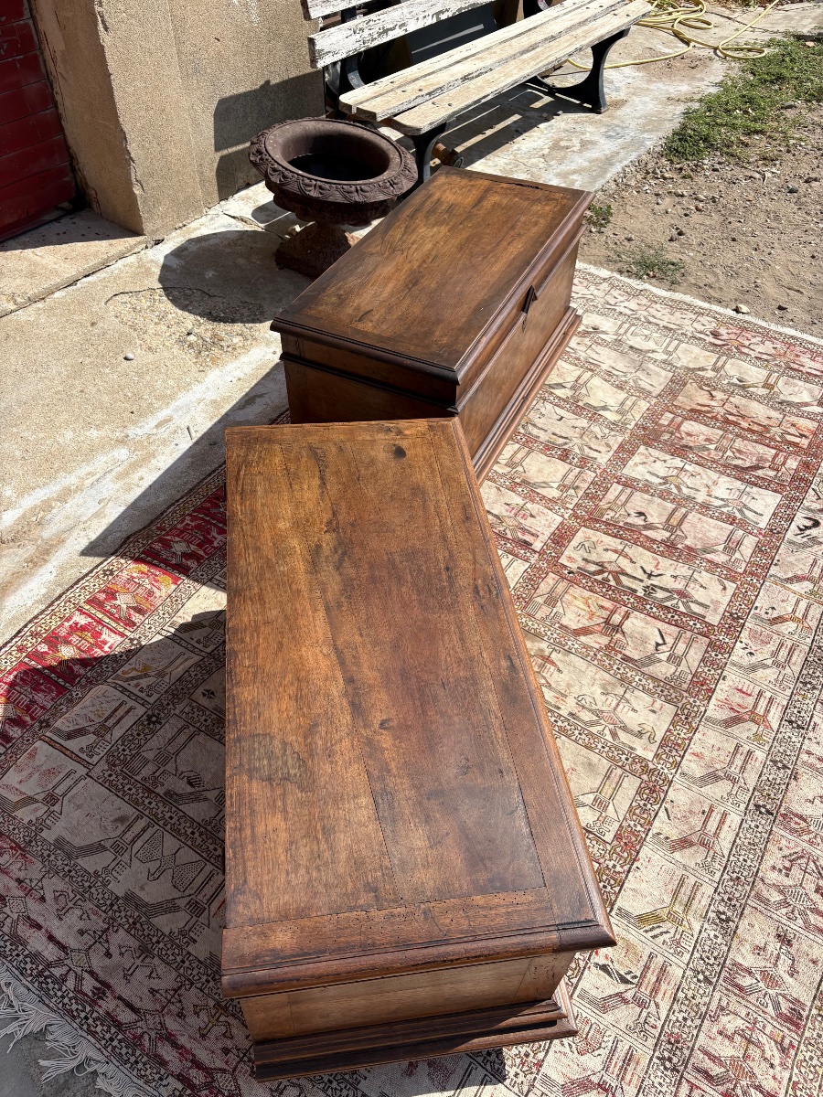 Pair Of Chests, Louis XIII Style, Made Of Walnut, Dating From The 17th Century-photo-5