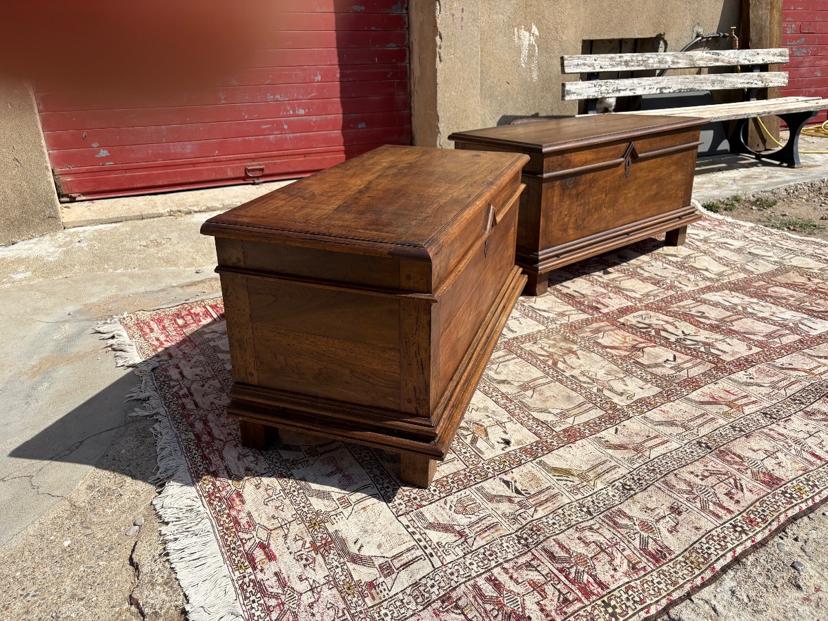 Pair Of Chests, Louis XIII Style, Made Of Walnut, Dating From The 17th Century-photo-8