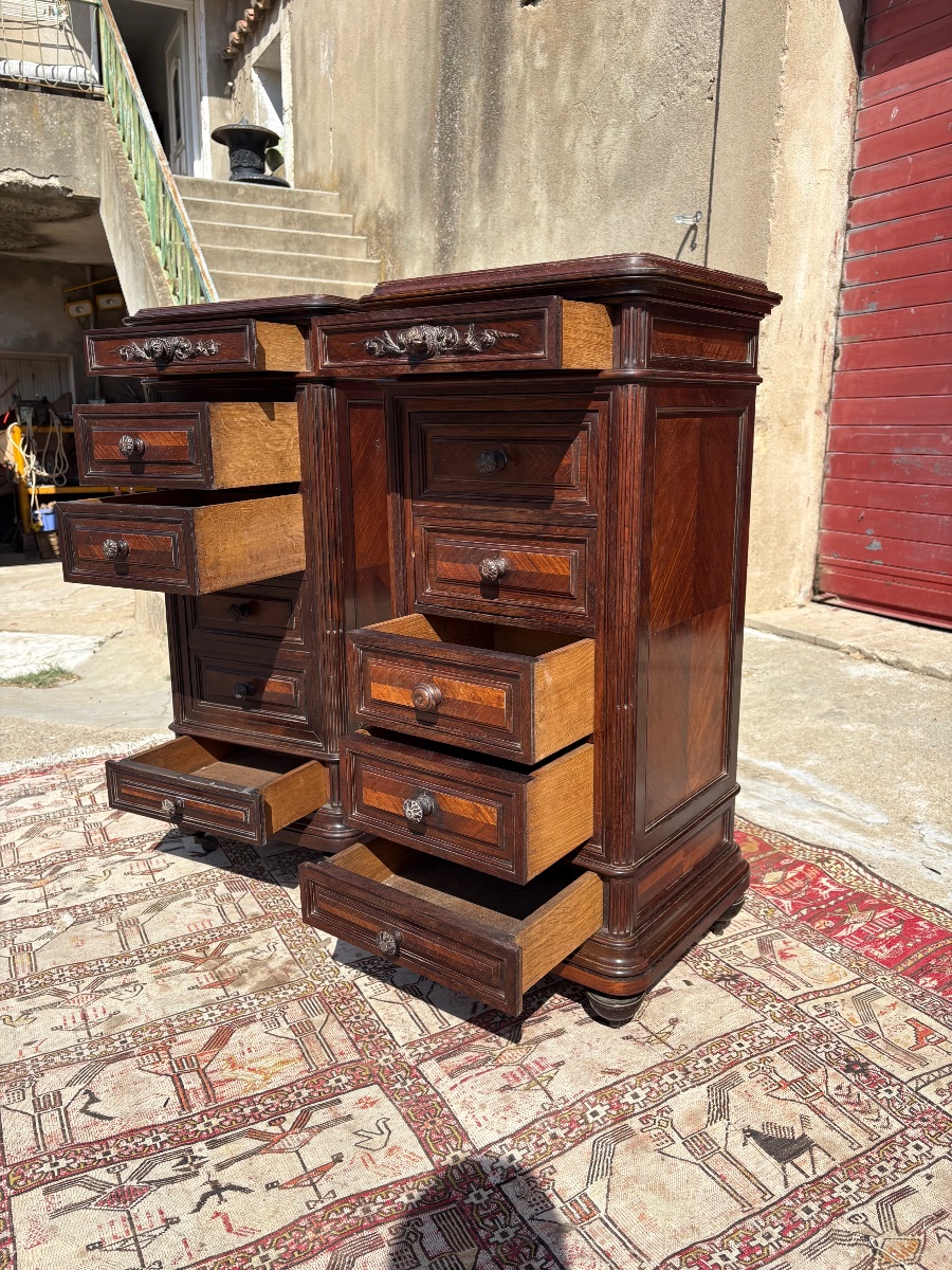 Pair Of Napoleon III-style Bedside Tables, Made Of Rosewood, From The 19th Century-photo-2