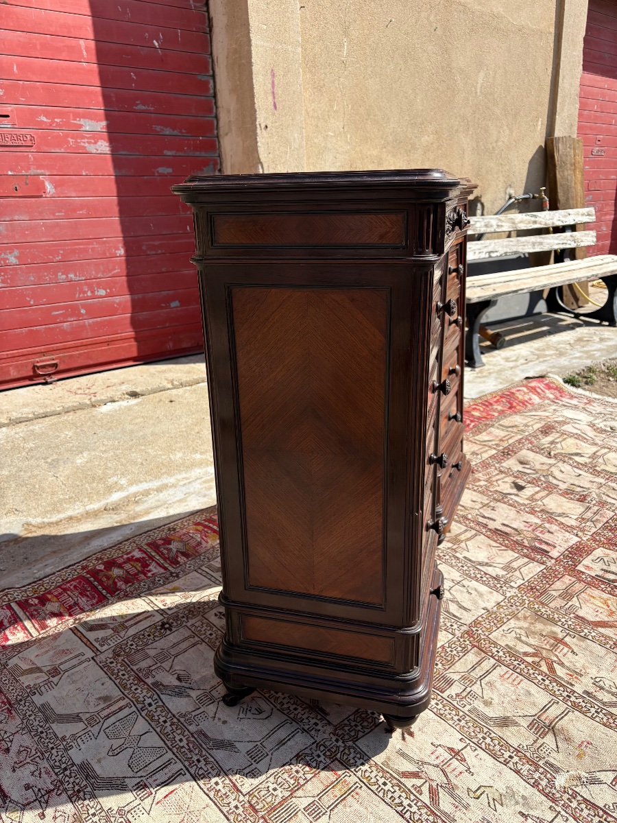 Pair Of Napoleon III-style Bedside Tables, Made Of Rosewood, From The 19th Century-photo-7