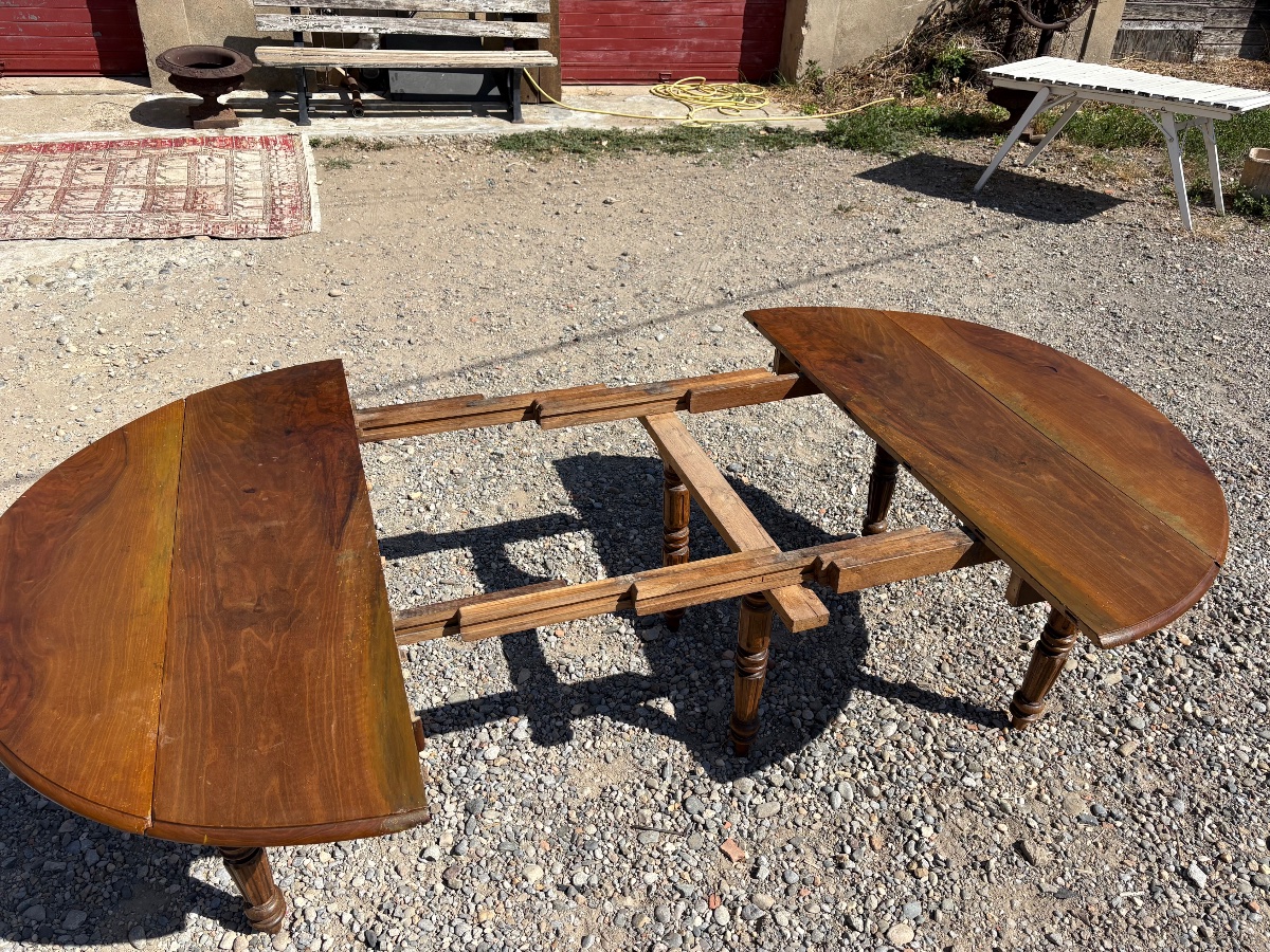 Dining Table, 6-foot Louis-philippe Style In Walnut, 19th-century-photo-2