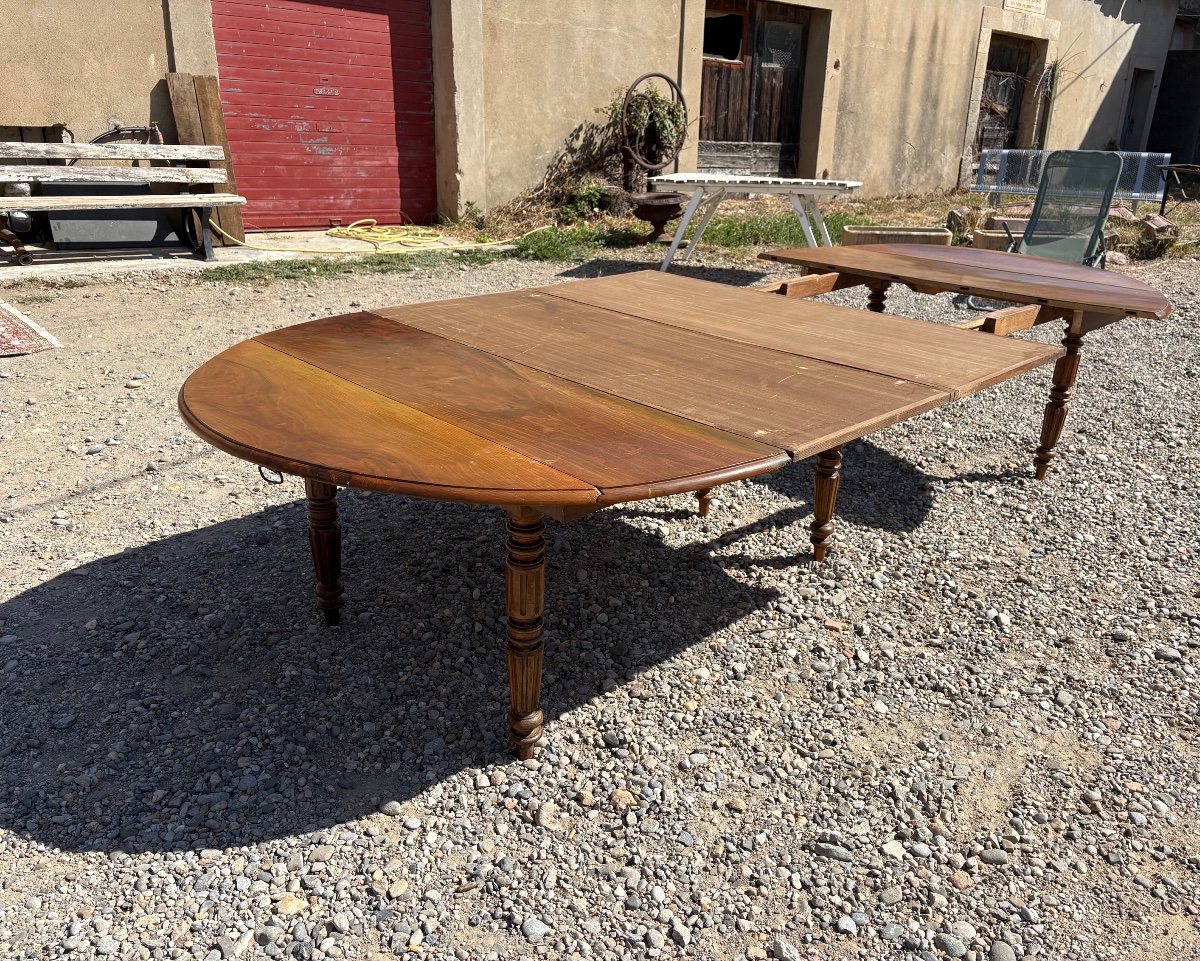 Dining Table, 6-foot Louis-philippe Style In Walnut, 19th-century-photo-5