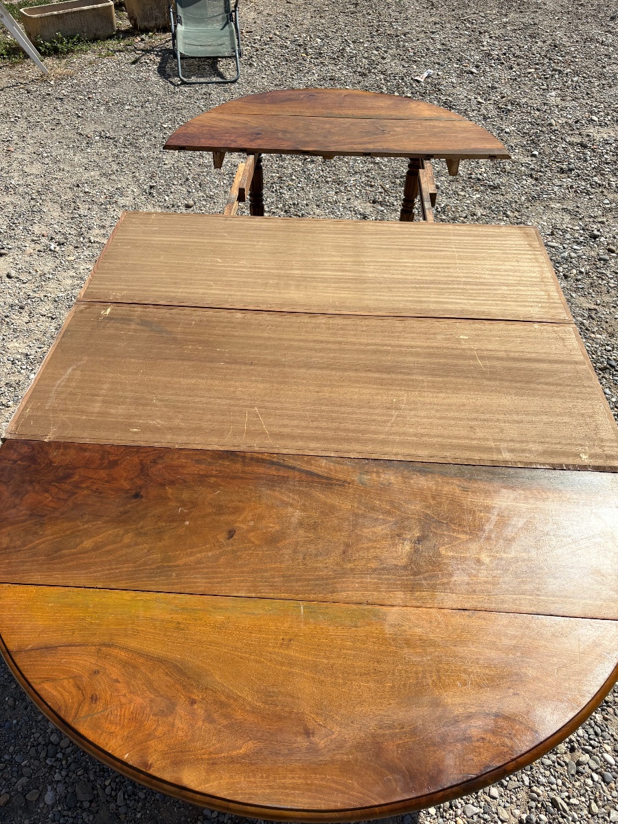 Dining Table, 6-foot Louis-philippe Style In Walnut, 19th-century-photo-6